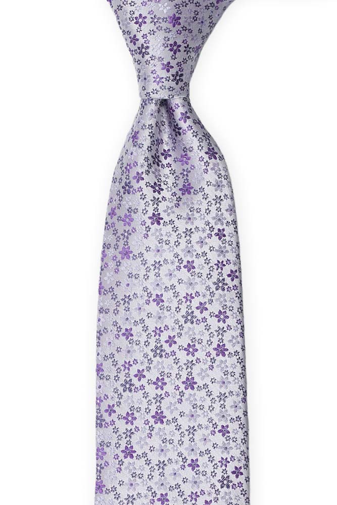 Silke Slips, Støvlilla med små blomster i to lillatoner, Lilla, Små blomster