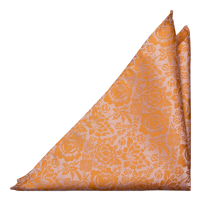 Silke Lommetørkler, Orange og champagne blomster, Oransje, Blomstrete