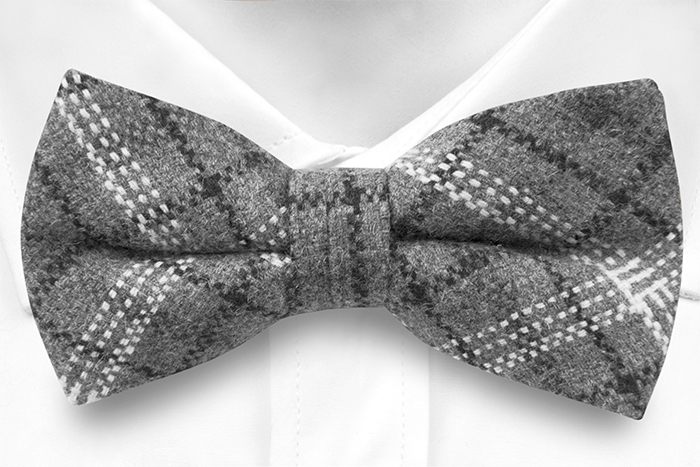 Ull Sløyfer Knyttede, Plaid in dark grey, black & white, Grå, Pledd, Notch IRFAN
