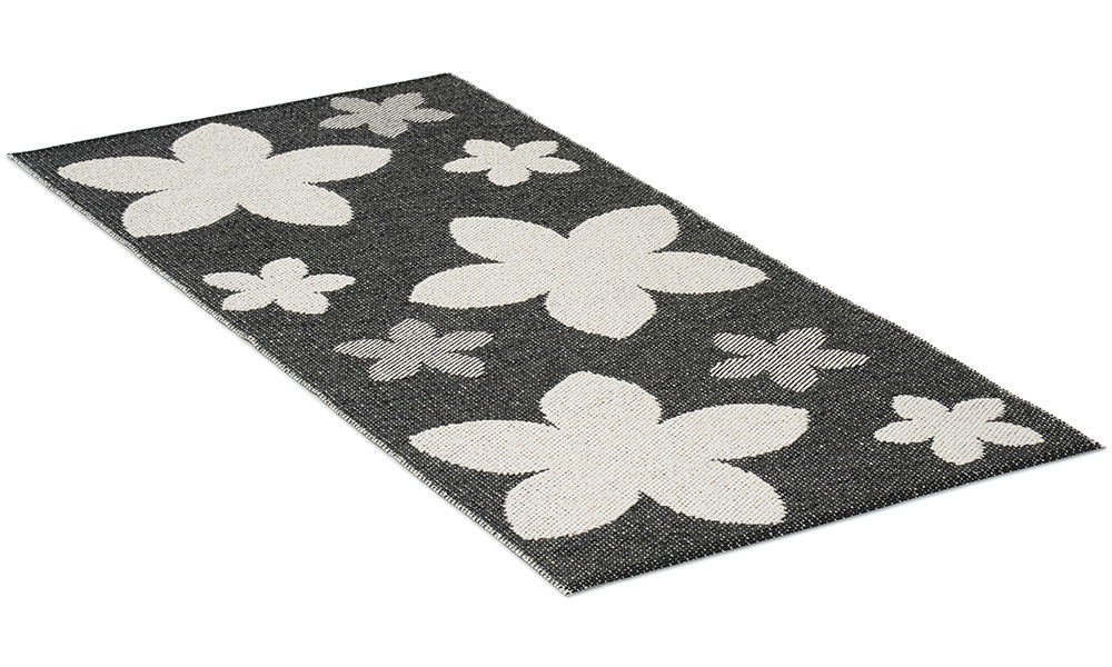 Flower svart - plastteppe
