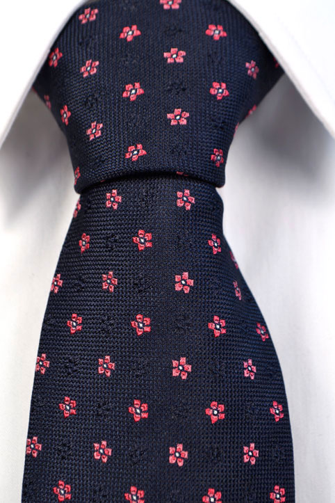 Silke Slips, Blå bunn med blomster i rosa, Blå, Flower, Notch LOKE