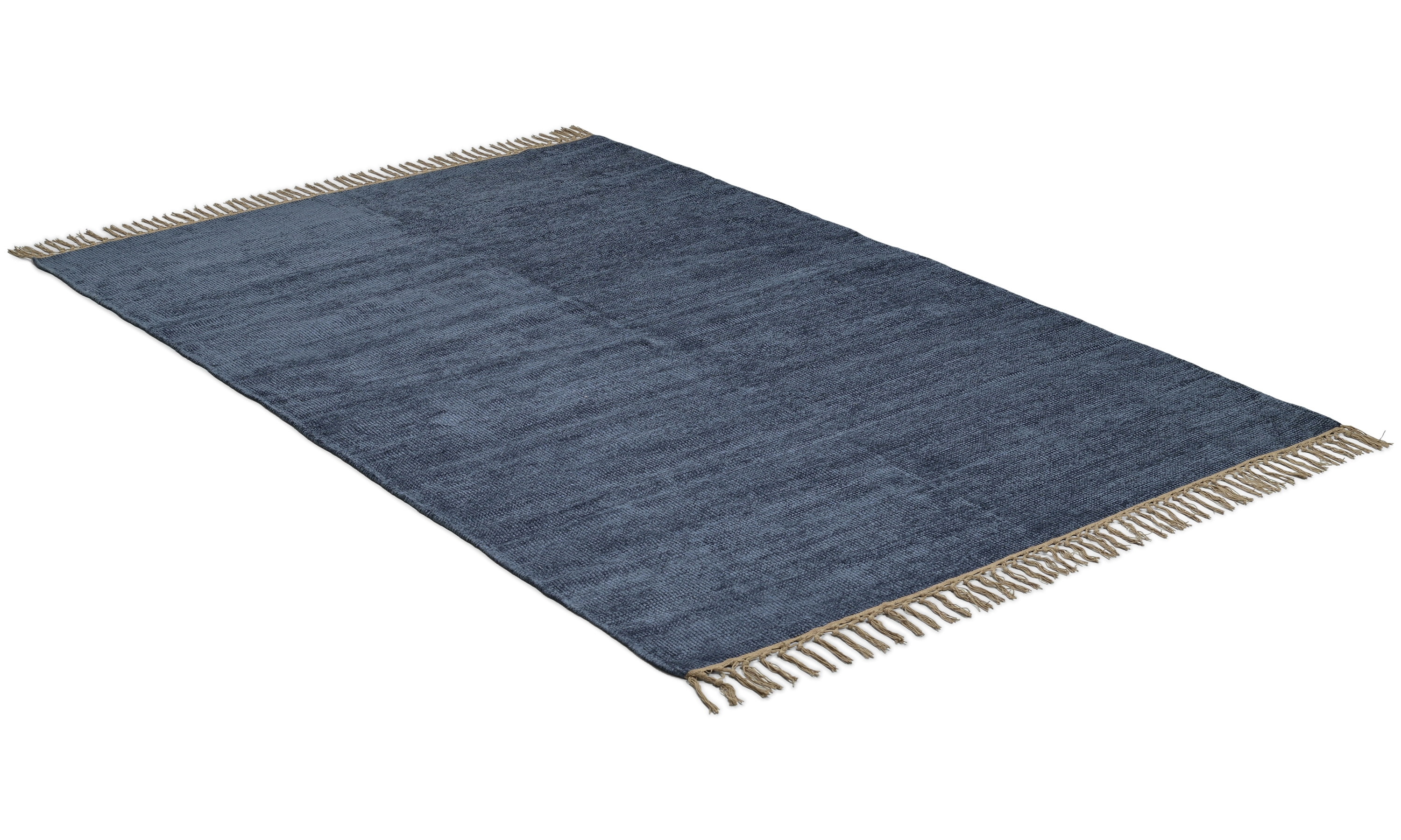 Dover denim blue - håndvevd viskoseteppe
