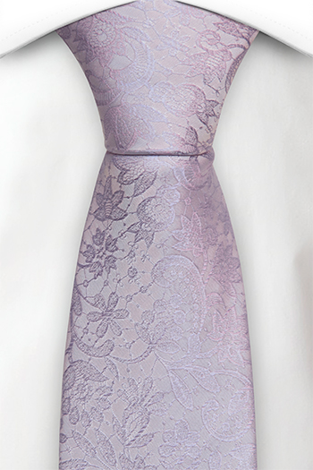 Silke Slips, Ton-i-ton broderte blomster i blek lilla, Notch VIGSEL Pale purple