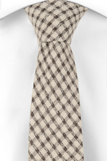 Ull Smale Slips, Tykt vev, beige og svart gingham pledd, Beige, Gingham pledd