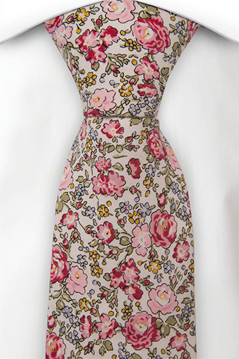 Bomull Slips, Babyrosa bakgrunn med blomster i rosa, blå & gul, Rosa, Blomster