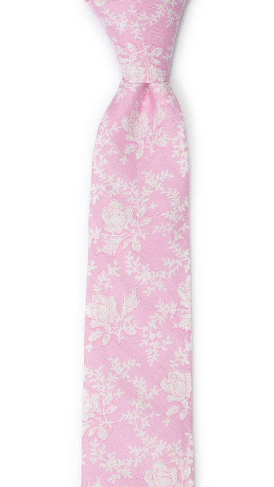 Bomull Smale Slips, Lys rosa med hvite roser & vinranker, Rosa, Blomster