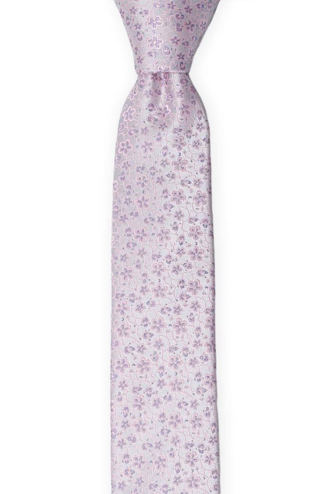 Silke Gutteslips, Miniblomster i bleklilla & støvrosa, Lilla, Små blomster