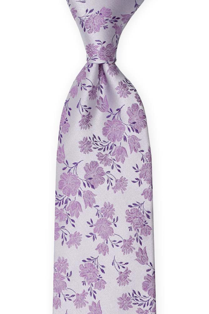 Silke Slips, Lilla blomster på en sølvaktig base, Lilla, Blomstermotiv