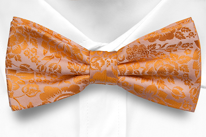 Silke Sløyfer Knyttede, Orange og champagne blomster, Oransje, Blomstrete