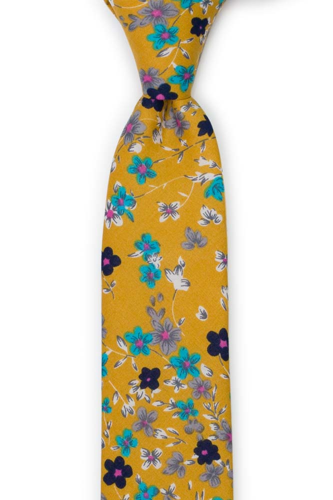 Bomull Smale Slips, Hvite, grå, turkise blomster på honning, Gull, Blomster