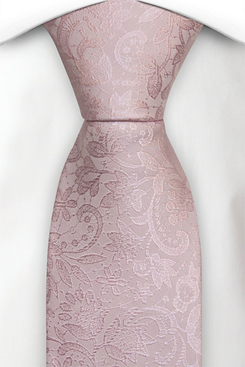 Silke Slips, Ton-i-ton broderte blomster i pudderrosa, Notch VIGSEL Powder pink