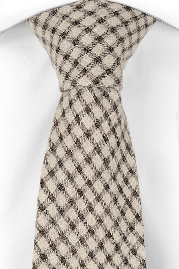 Ull Slips, Tykt vev, beige og svart gingham pledd, Beige, Gingham pledd
