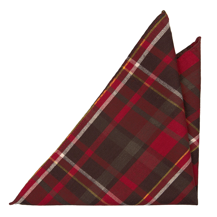Bomull Lommetørkler, Tartan mønster i glødende mørkerød, Rød, Pledd