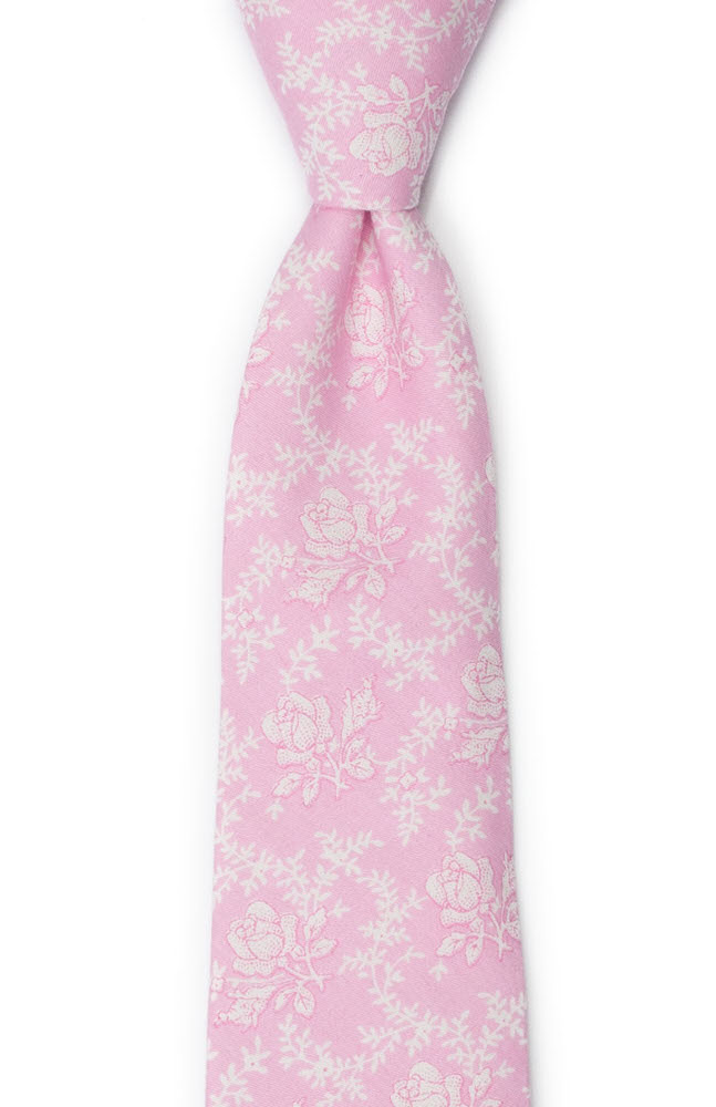 Bomull Slips, Lys rosa med hvite roser & vinranker, Rosa, Blomster