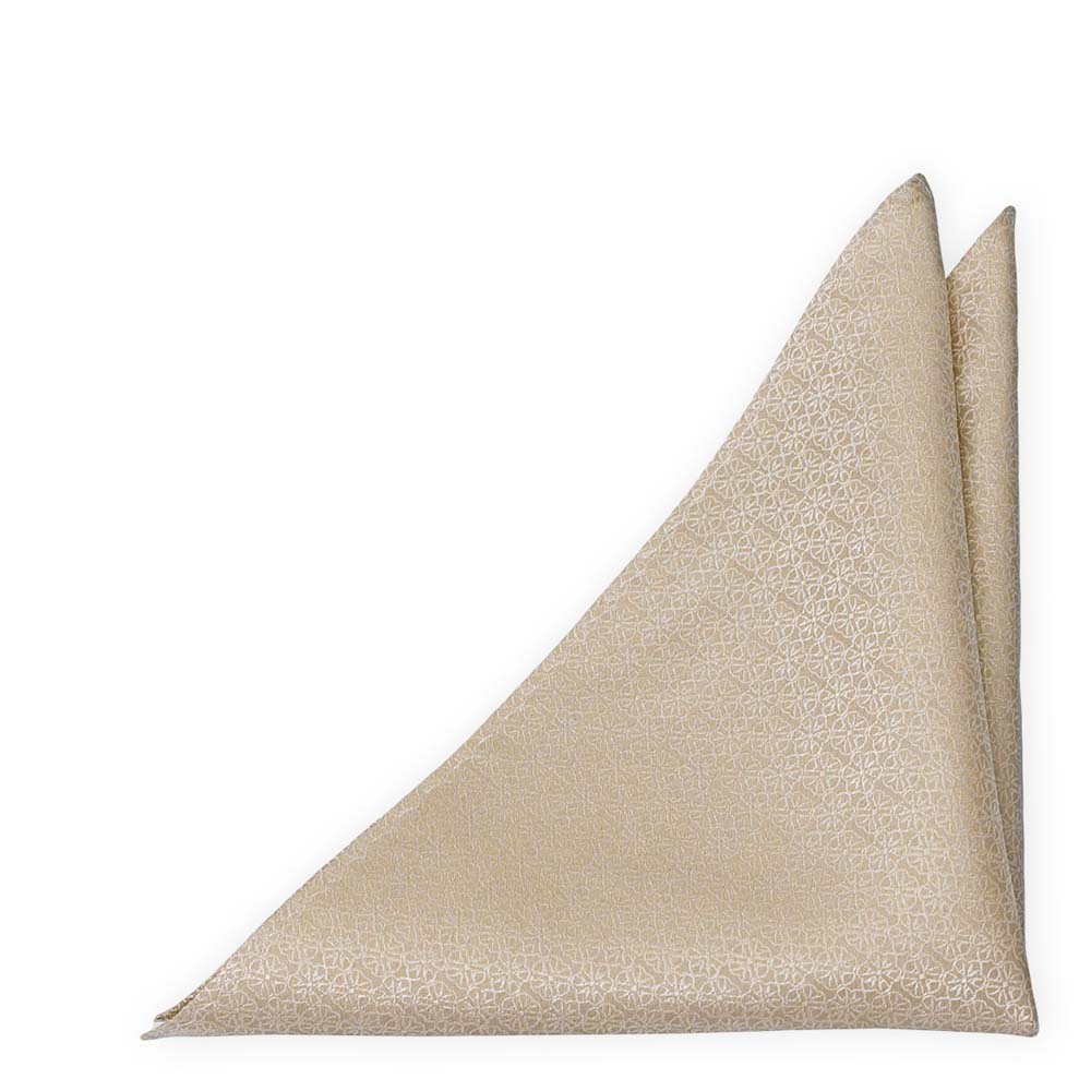 Silke Lommetørkler, Hvite stiliserte blomster på beige base