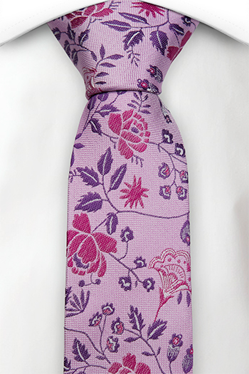 Silke Smale Slips, Kunstnerisk rosa & lilla blomstermønster, Lilla, Blomster