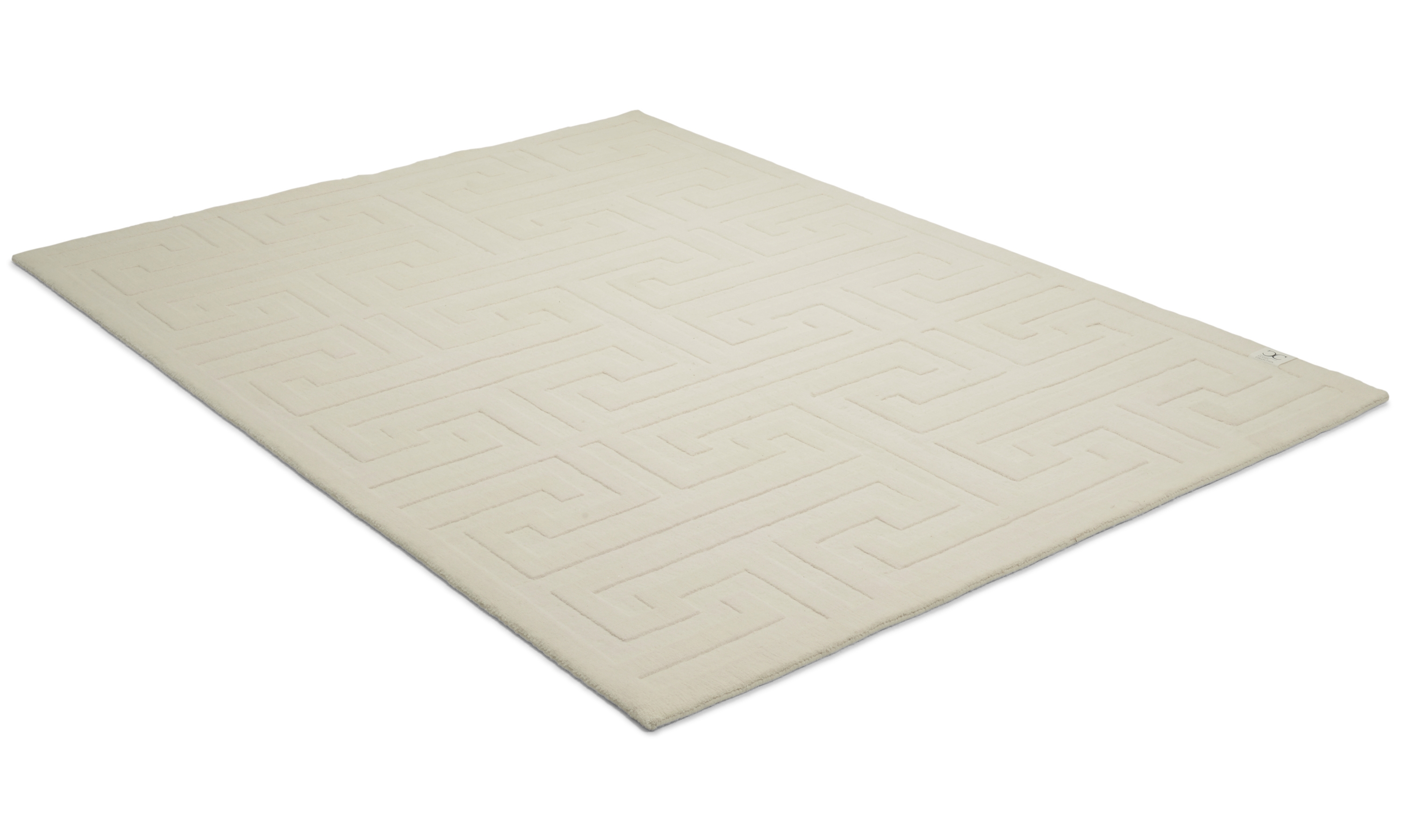 Key wool hvit - håndvevd ullteppe