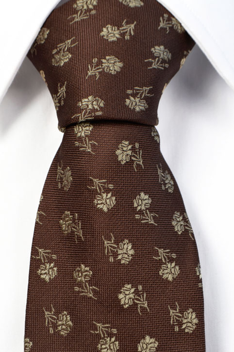 Silke Slips, Brun bunn med blomster i beige, Brun, Flower, Notch NORE
