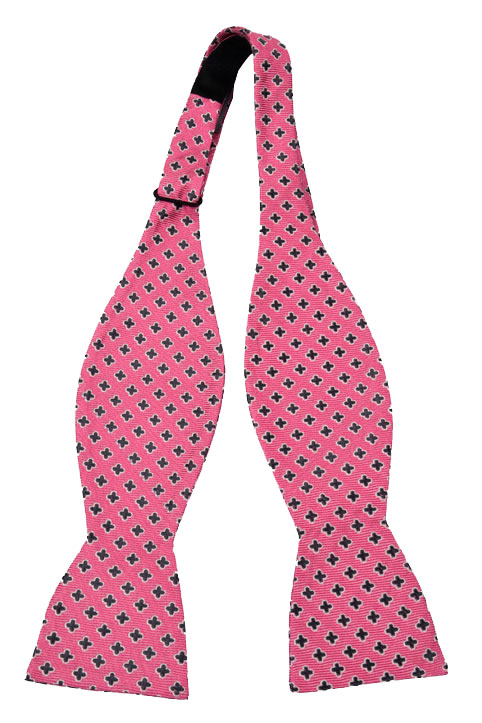 Silke Sløyfer Uknyttede, Rosa bunn med blomster i mørkegrått, Rosa, Crosses