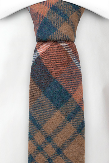 Ull Smale Slips, Plaid in yellow, orange, dark petrol & white, Gull, Pledd