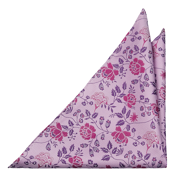 Silke Lommetørkler, Kunstnerisk rosa & lilla blomstermønster, Lilla, Blomster