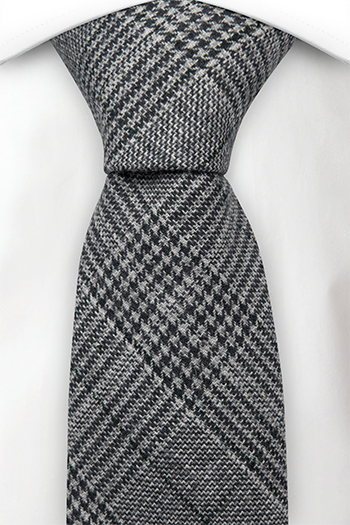 Ull Slips, Glen check in darkest navy, off-white & green, Notch DELMON