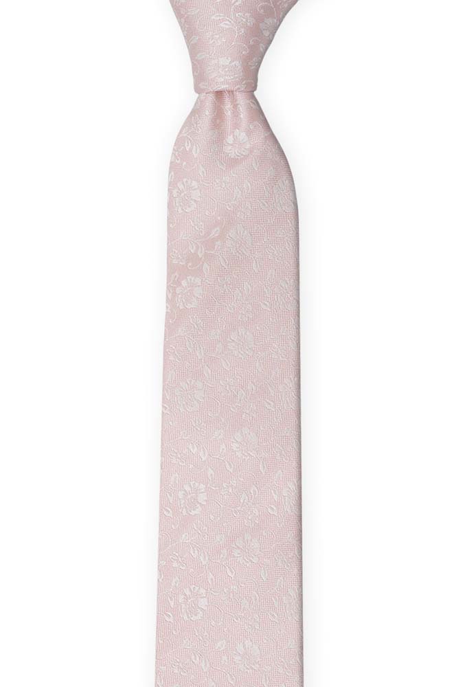 Silke Gutteslips, Hvitt blomstermønster på rødmerosa base, Rosa, Tonale blomster