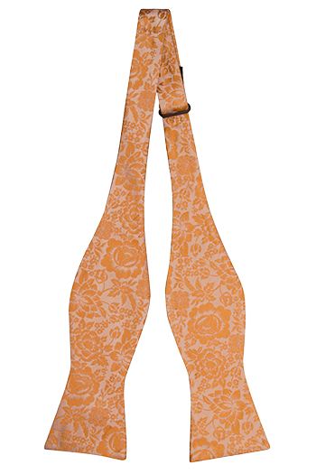 Silke Sløyfer Uknyttede, Orange og champagne blomster, Oransje, Blomstrete