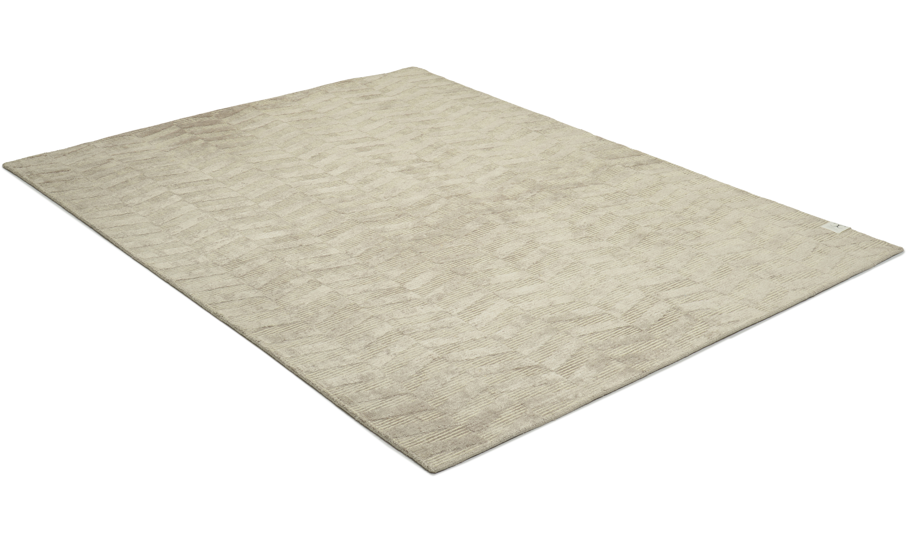 Chevron aluminium - håndvevet ull- og viskoseteppe