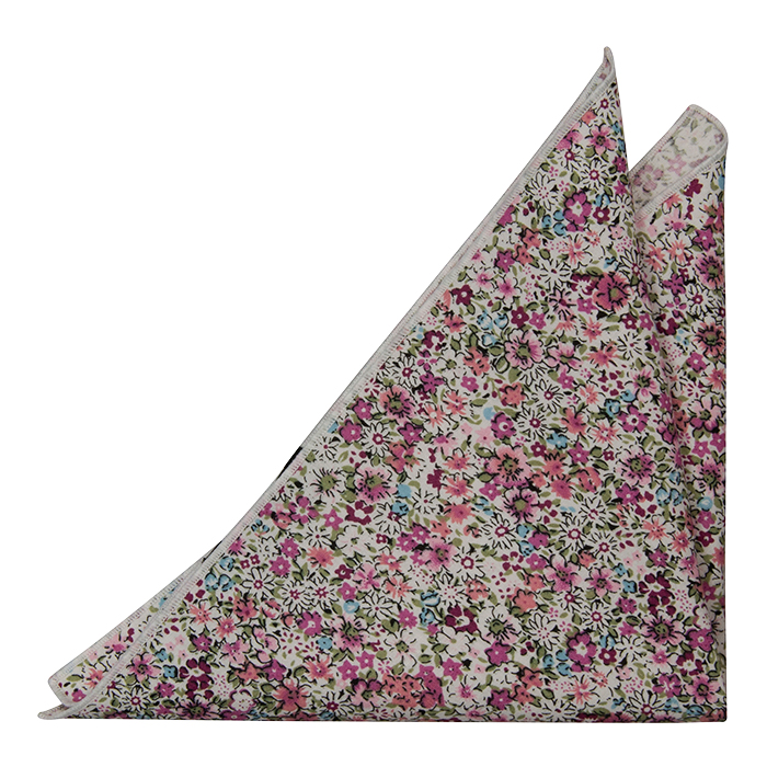 Bomull Lommetørkler, Rosa, hvite, lilla og blå blomster over det hele