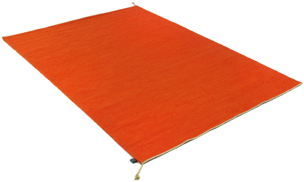 Sofiero orange - håndvevd ullteppe