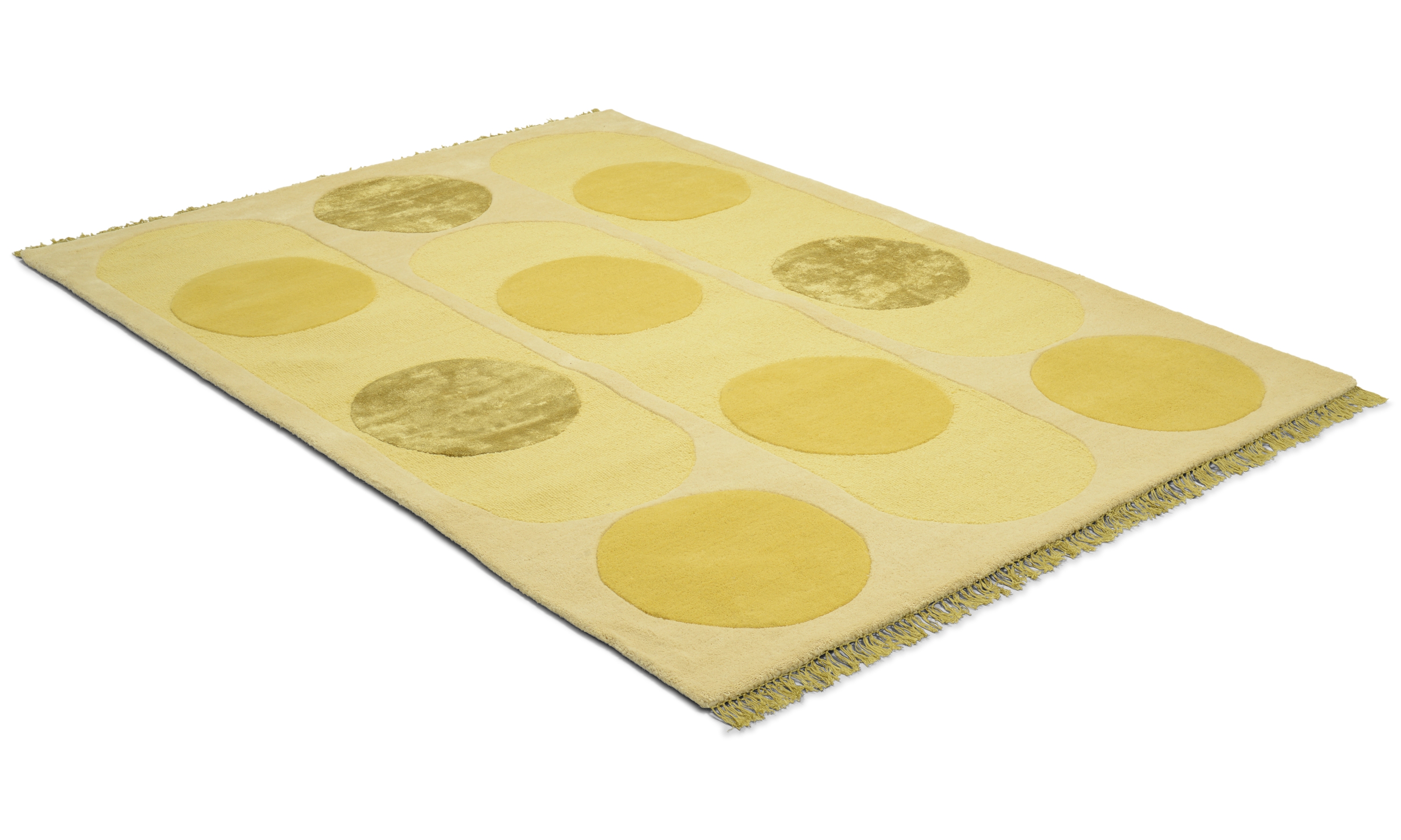 Puntino yellow - håndtuftet ull- og viskoseteppe