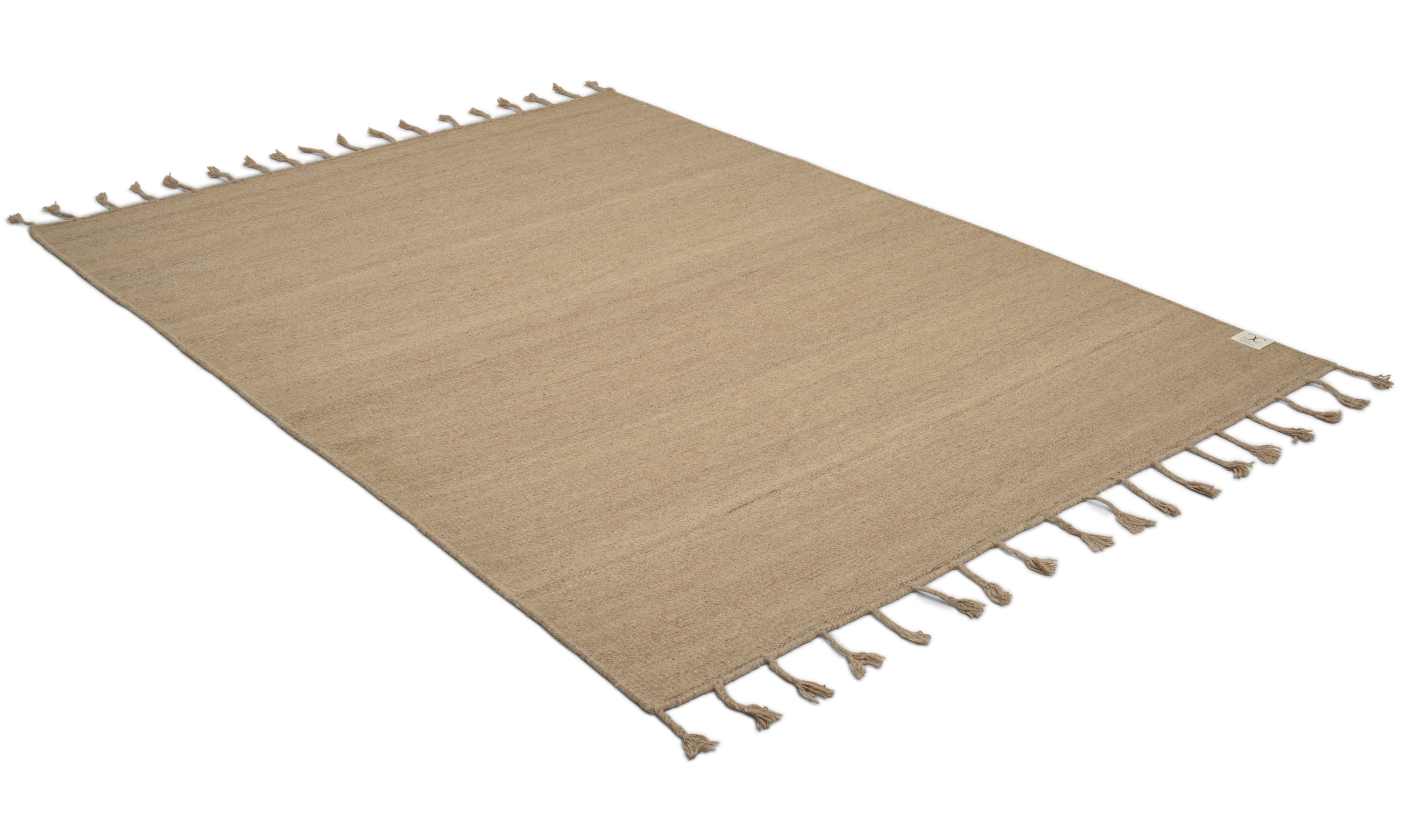Plain beige - håndvevd ullteppe