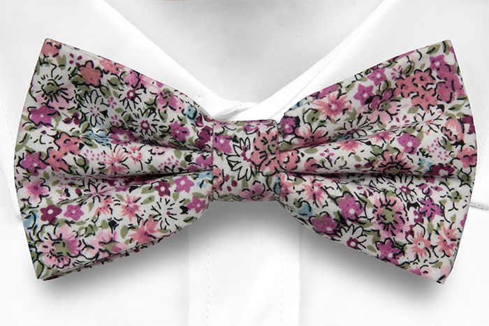 Bomull Sløyfer Knyttede, Rosa, hvite, lilla og blå blomster over det hele